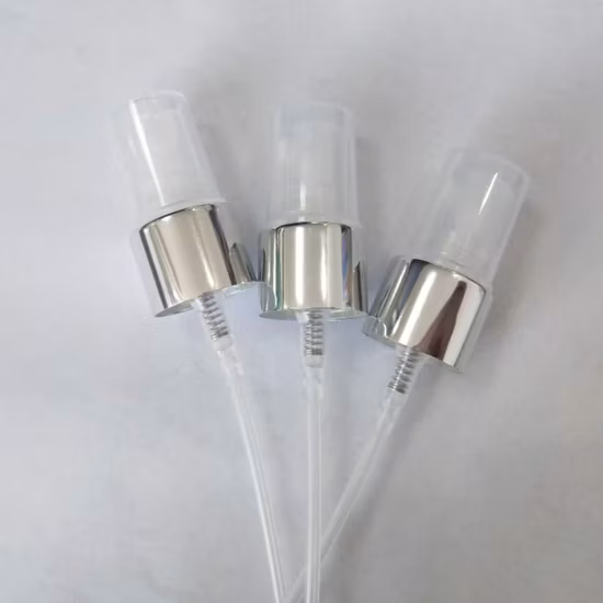 18400 20410 Spray nebulizzato argento lucido per imballaggi cosmetici, nebulizzatore fine in plastica